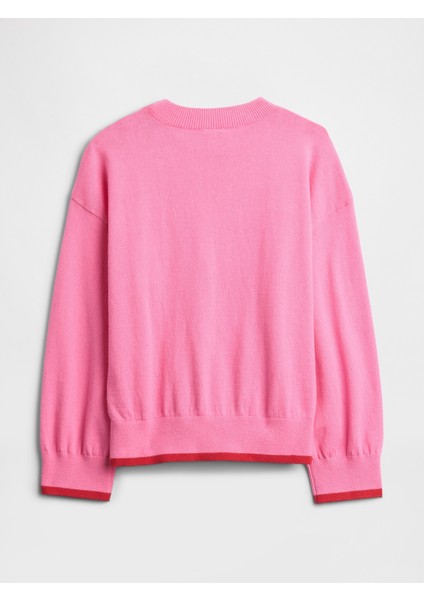 Kız Bebek Pembe Intarsia Kazak modelleri