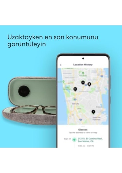Sticker Smart Tag, Siyah, Bluetooth Takip Cihazı - Evcil Hayvanlar, Elektronik Cihazlar Için Eşya Bulucu, 76 Metre Mesafeye Kadar, Suya Dayanıklı, Ios ve Android Uyumlu modelleri
