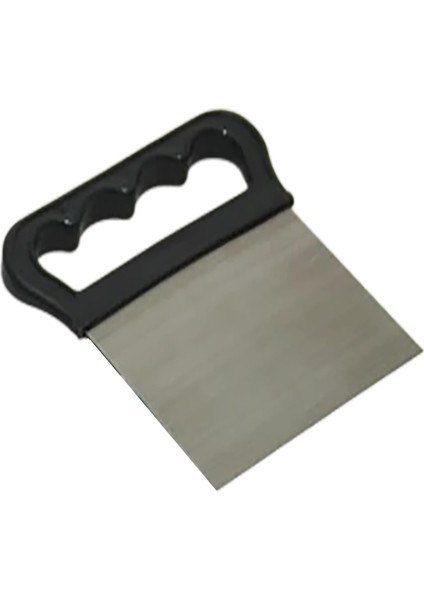 Metal Hamur Kesici Spatula, Ergonomik Saplı, Paslanmaz Çelik (Siyah)