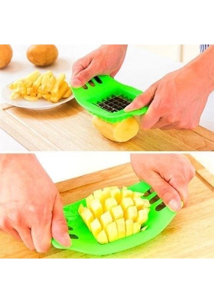 Outlet Kare Dizayn Pratik Kolay Patates Dilimeme Aleti Aparatı Bıçağı
