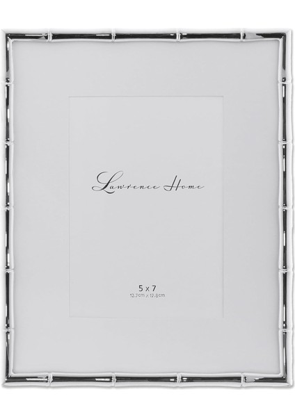 Frames Bambu Tasarım Metal Çerçeve, 8X10, Mat 5x7, Gümüş