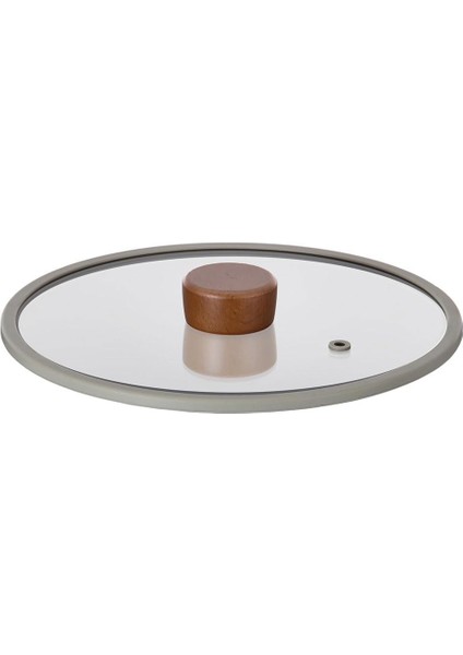 Fika 22CM Düz Silikon Çerçeveli Cam Kapak Gri D-NEOG022