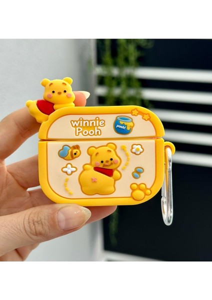 Nesil ile Uyumlu Özel Tasarım Oyuncaklı Kalın Silikon Koruyucu Kılıf - Sarıwinnie