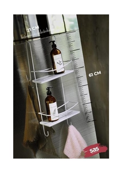 Haus Ömür Boyu Paslanmaz Kristal Raf Banyo Düzenleyici Şampuanlık Beyaz Dşbb fiyatları