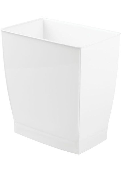 (White) - Mono Wastebasket Trash Can - Rectangular, White