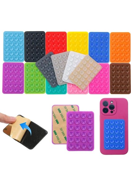 Telefonu Sabitleyici Ped, Vantuzlu Telefon Tutucu, Güçlü Yapışkan Özellikli Telefon Yapıştırma Pedi (Turuncu)
