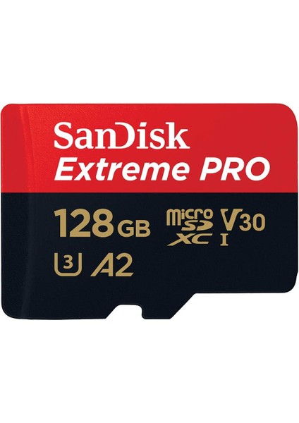 Extreme Pro Microsdxc Uhs-I Hafıza Kartı 128 GB + Adaptör ve Rescuepro Deluxe (Akıllı Telefonlar, Aksiyon Kameraları Veya Dronlar, A2, Class 10, V30, U3, 200 Mb/s Aktarım Için)
