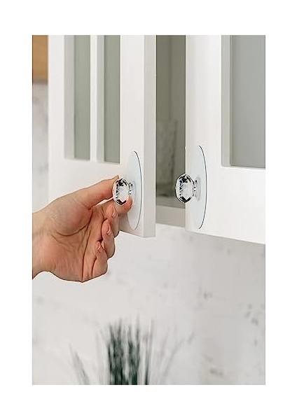 Kristal Başlıklı 2'li Yapışkanlı Kulp Dolap Çekmece Kulp Tutacak Askı modelleri
