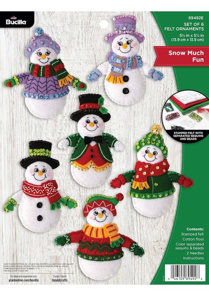 Kar Çok Eğlenceli 89492E Keçe Uygulama Seti, Zanaat Projeleri Için Mükemmel, Sanat ve Zanaat, 6 Dikiş