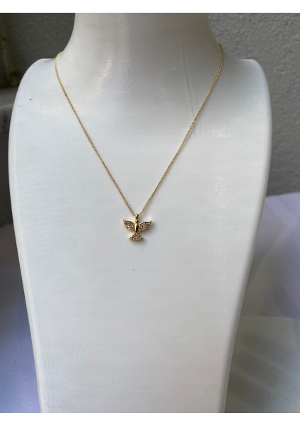 Kararmaz Çelik Kuş Detaylı Gold Kolye fiyatları