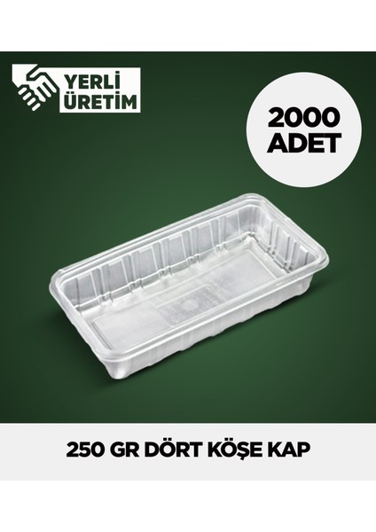 250 gr Dört Köşe Kap 2.000 Adet
