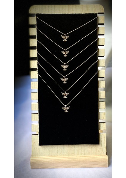 Kararmaz Çelik Kuş Detaylı Gold Kolye