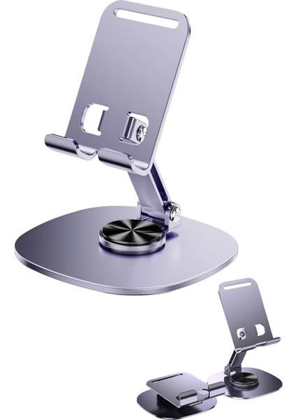 Metal Alüminyum 360 Derece Dönebilen Yk Design Masa Üstü Telefon Tutucu, Yüksekliği Ayarlanabilir, Profosyonel Kullanıma Uygun, Darbelere Dayanıklı, Tüm Telefonlara Uyumludur