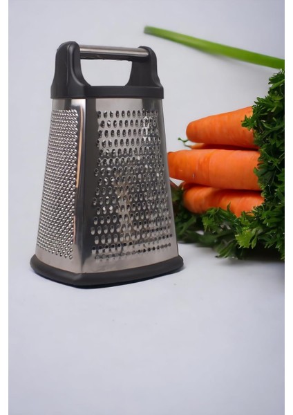 4 Taraflı Paslanmaz Çelik Rende, Dikdörtgen Kaydırmaz Tabanlı Tutacaklı Paslanmaz Çelik Rende