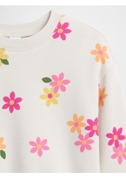 Kız Bebek Kırık Beyaz Grafik Sweatshirt fiyatları
