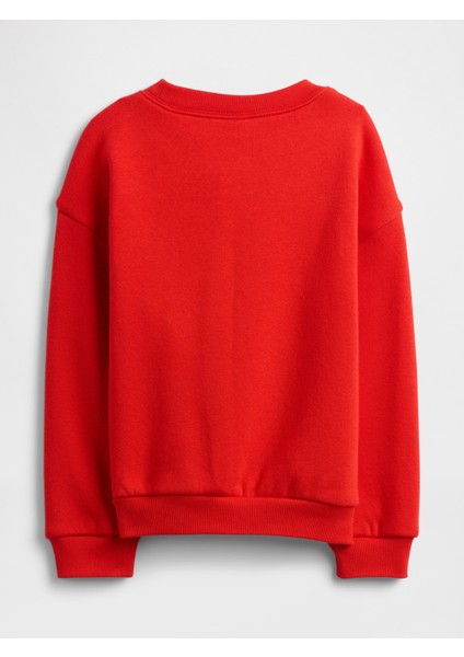 Kız Bebek Kırmızı Grafik Sweatshirt modelleri