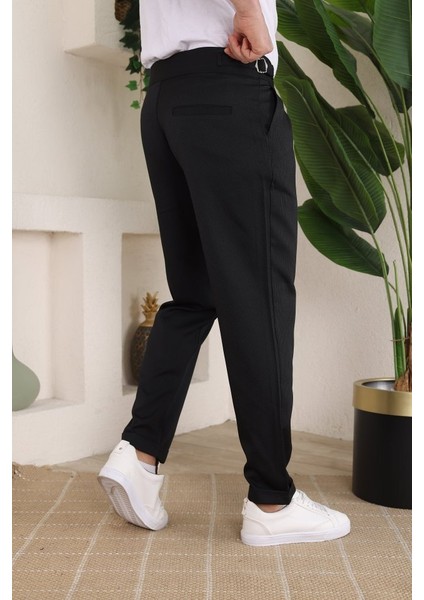 Erkek Duble Paça Yandan Tokalı Cord Desenli Old Money Pantolon modelleri