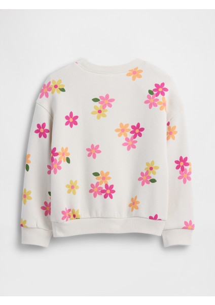 Kız Bebek Kırık Beyaz Grafik Sweatshirt modelleri