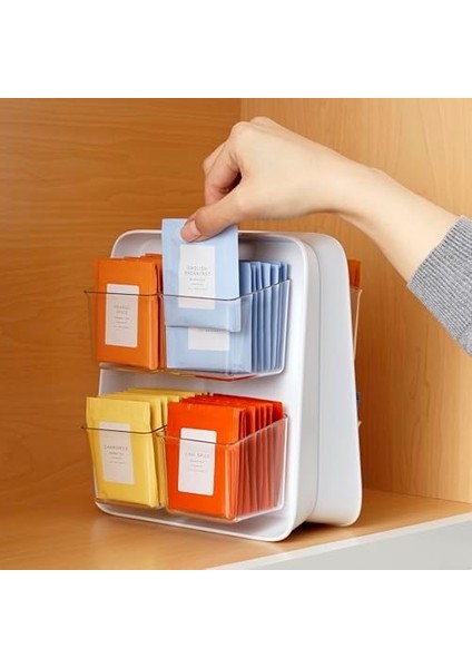 Şeffaf Çıkarılabilir Kutular, Dolap Veya Kiler Depolama ile Çay Standı Çay Poşeti Düzenleyici Caddy, 80-Çanta modelleri