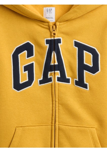 Erkek Çocuk Sarı Relaxed Gap Logo Fermuarlı Sweatshirt fiyatları