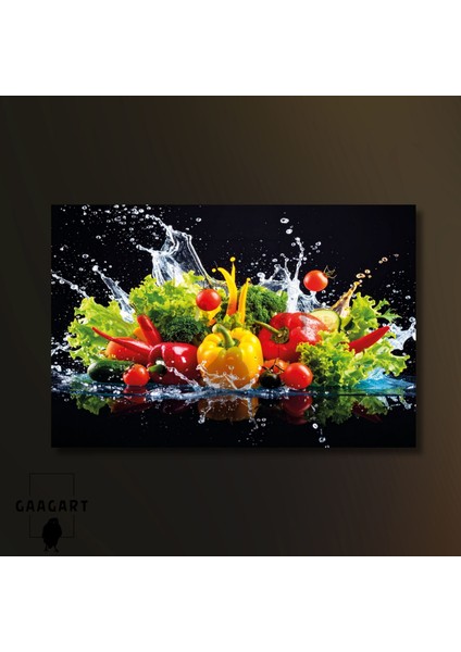 Tekli Yatay Kanvas Duvar Tablosu Diyetisyen Tablosu Sebzeler modelleri