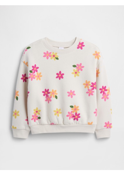 Kız Bebek Krem Grafik Sweatshirt