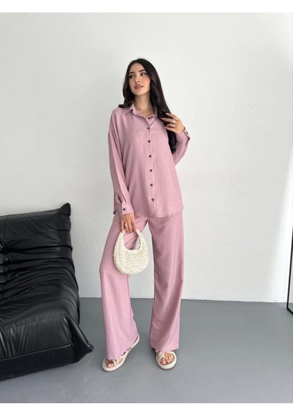 Gömlek Pantolon Ikili Takım - Toz Pembe fiyatları