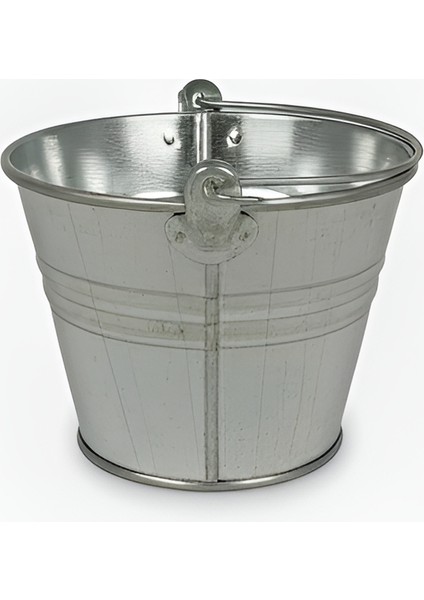 5'li Çok Amaçlı Dekoratif Galvaniz Saksı Kova Seti