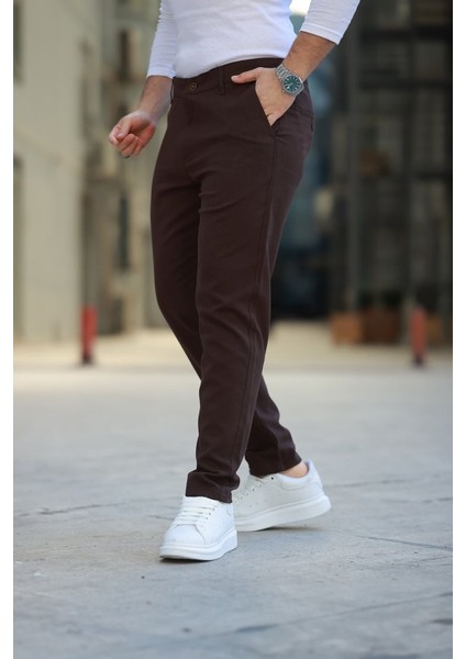 Erkek Düz Kesim Bilek Boy Kumaş Pantolon