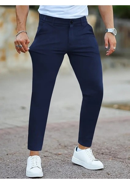 Erkek Cepli Slimfit Atlas Pantolon