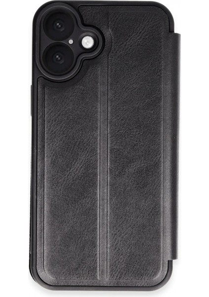 iPhone 16 Kılıf Flip Cover - Siyah