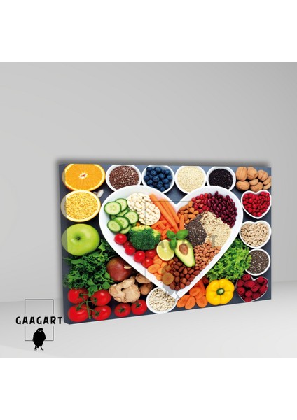 Tekli Yatay Kanvas Duvar Tablosu Kalp Diyetisyen Tablosu fiyatları