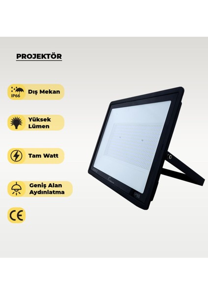 400W LED Projektör Beyaz Işık