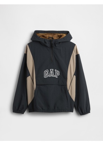 Erkek Çocuk Siyah %100 Geri Dönüştürülmüş Anorak Ceket indirimleri