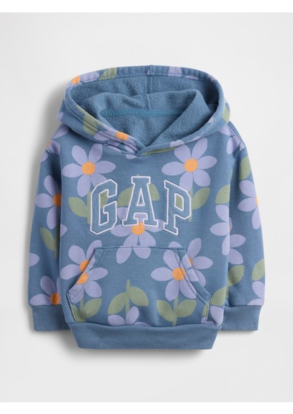 Kız Bebek Mavi Gap Logo Relaxed Grafik Sweatshirt
