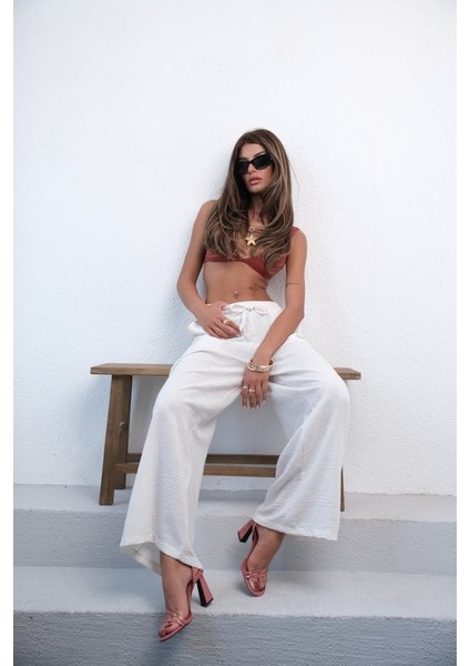 Aksesuar Detay Keten Pantolon fiyatları