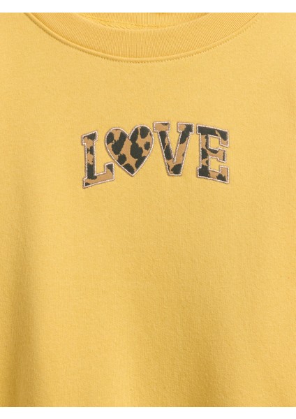 Kız Çocuk Sarı Oversized Bisiklet Yaka Sweatshirt fiyatları