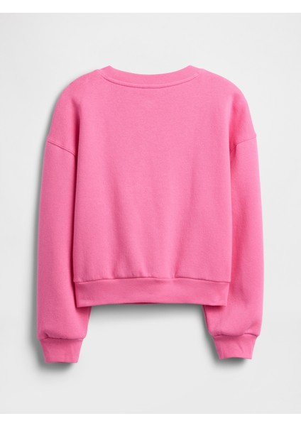 Kız Çocuk Pembe Oversized Grafik Sweatshirt modelleri