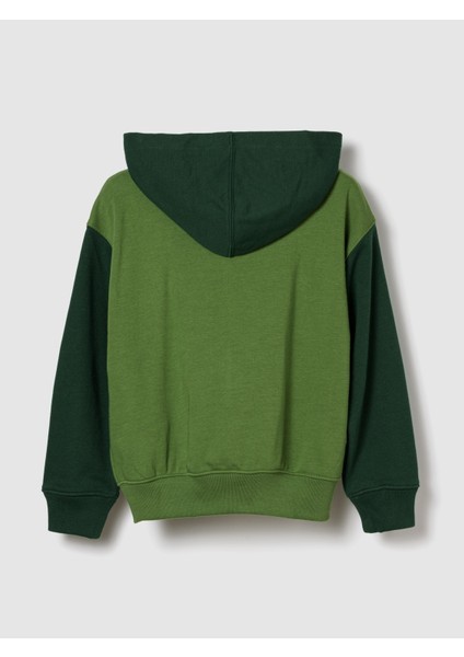 Erkek Çocuk Yeşil Relaxed Gap Logo Fermuarlı Sweatshirt fiyatları