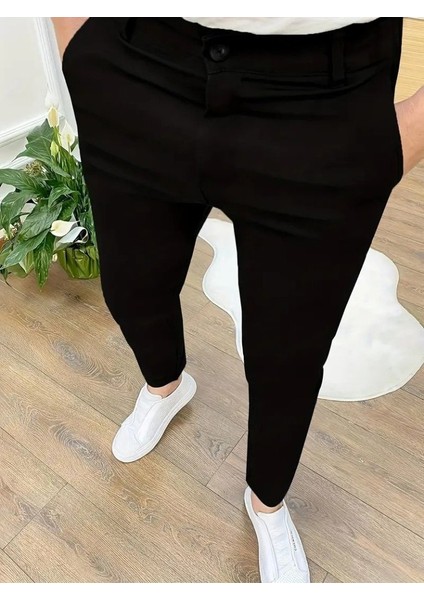 Erkek Cepli Slimfit Atlas Pantolon