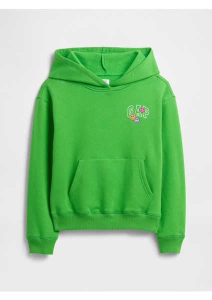 Kız Çocuk Yeşil Relaxed Gap Logo Sweatshirt
