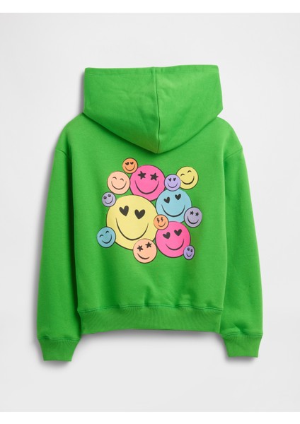 Kız Çocuk Yeşil Relaxed Gap Logo Sweatshirt modelleri