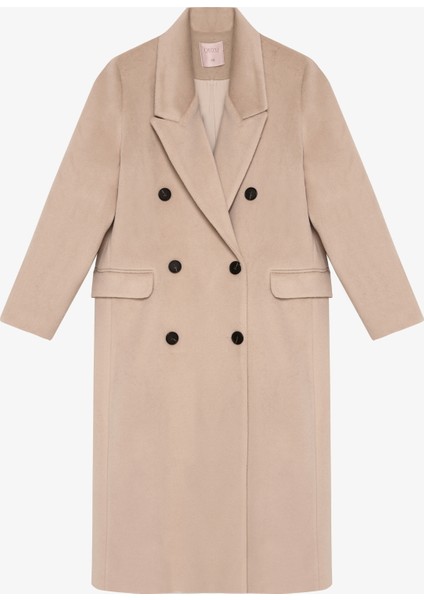 Vatkalı Yırtmaçlı Uzun Kaşe Kaban Taş