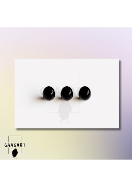 Tekli Yatay Kanvas Duvar Tablosu Üç Siyah Bilye modelleri