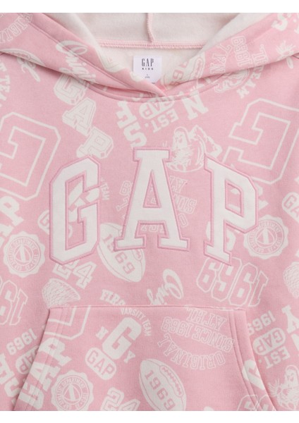 Kız Çocuk Açık Pembe Relaxed Gap Logo Sweatshirt fiyatları