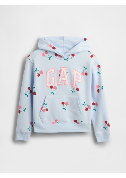Kız Çocuk Mavi Relaxed Gap Logo Sweatshirt