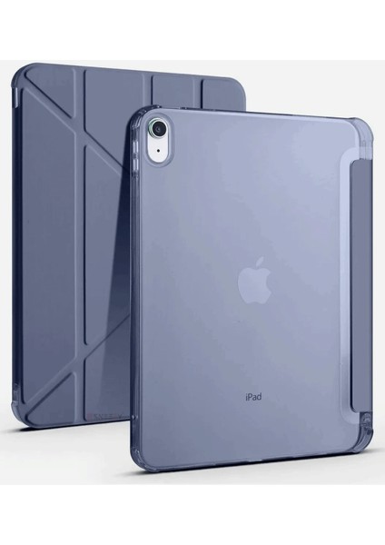 iPad Air 5. Nesil / 4. Nesil 10.9 Inç Uyumlu Kalemlikli, Uyku Modlu, Mıknatıslı, Üçgen Standlı Darbeye Dayanıklı Kılıf