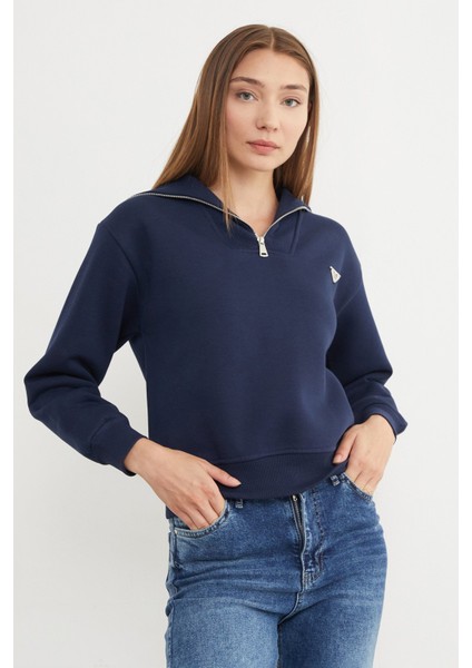 3 Iplik Üçgen Metal Armalı Sweatshirt