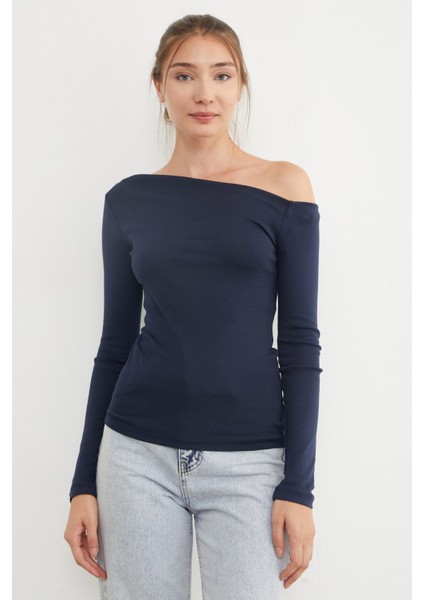 Basic Kayık Yaka Modal Bluz modelleri