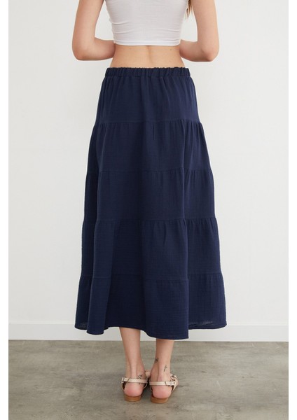 Beli Lastikli Keten Görünümlü Etek indirimleri